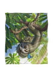 JQ Licensing Jlo Sloth Family Butterlies Silky Touch Super Soft Throw Blanket 152 X 127 cm in White - thumbnail 1