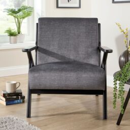 Home Source Cavera Armchair Modern Accent Chair Upholstered Seating Plush Foam in Grey - thumbnail 3