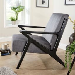 Home Source Cavera Armchair Modern Accent Chair Upholstered Seating Plush Foam in Grey - thumbnail 4