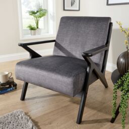 Home Source Cavera Armchair Modern Accent Chair Upholstered Seating Plush Foam in Grey - thumbnail 2