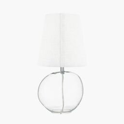 Ruma Set of 2 Hallie Clear Glass & White Shade Table Lamp - thumbnail 5