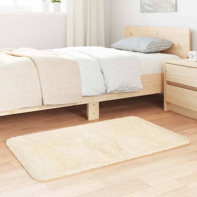 Berkfield Home Shaggy Rug High Pile NAVARRA Cream 60x100 cm Polyester - Size: Medium - image 1