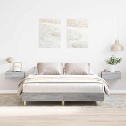 Berkfield Home Bed Frame No Mattress Grey Sonoma 140x200 cm Engineered Wood - thumbnail 1