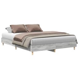 Berkfield Home Bed Frame No Mattress Grey Sonoma 140x200 cm Engineered Wood - thumbnail 2