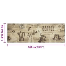 Berkfield Home Kitchen Rug Washable Coffee Brown 60x180 cm Velvet - thumbnail 5