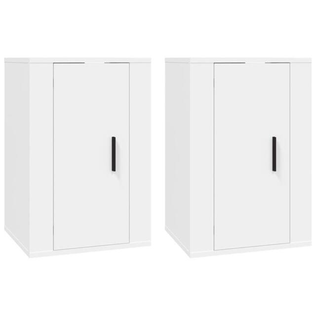 Berkfield Home Wall Mounted TV Cabinets 2 pcs White 40x34.5x60 cm - image 1