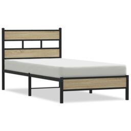 Berkfield Home Bed Frame without Mattress Sonoma Oak 100x190 cm Engineered Wood in Brown - thumbnail 2