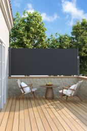 "Living and Home 118""x47"" Retractable Side Awning, Folding Privacy Screen Protection - Waterproof & UV-Resistant Folding Privacy Divider, for Patio" - thumbnail 1
