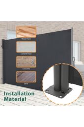 "Living and Home 118""x47"" Retractable Side Awning, Folding Privacy Screen Protection - Waterproof & UV-Resistant Folding Privacy Divider, for Patio" - thumbnail 9