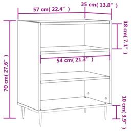 Berkfield Home Sideboard Black 57x35x70 cm Engineered Wood - Size: 57 x 35 x 70 cm - thumbnail 9