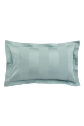 1951 'Serra' Luxury Satin Stripe 250 Thread Count Sateen Duvet Cover Set in Green - Size: Super King - thumbnail 3