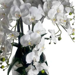 Leaf 150cm White Orchid Potted Display Artificial Premium - thumbnail 3
