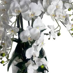 Leaf 150cm White Orchid Potted Display Artificial Premium - thumbnail 7