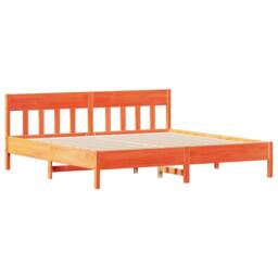 Berkfield Home Beautiful Bed Frame without Mattress Wax Brown 200x200 cm Solid W in Orange