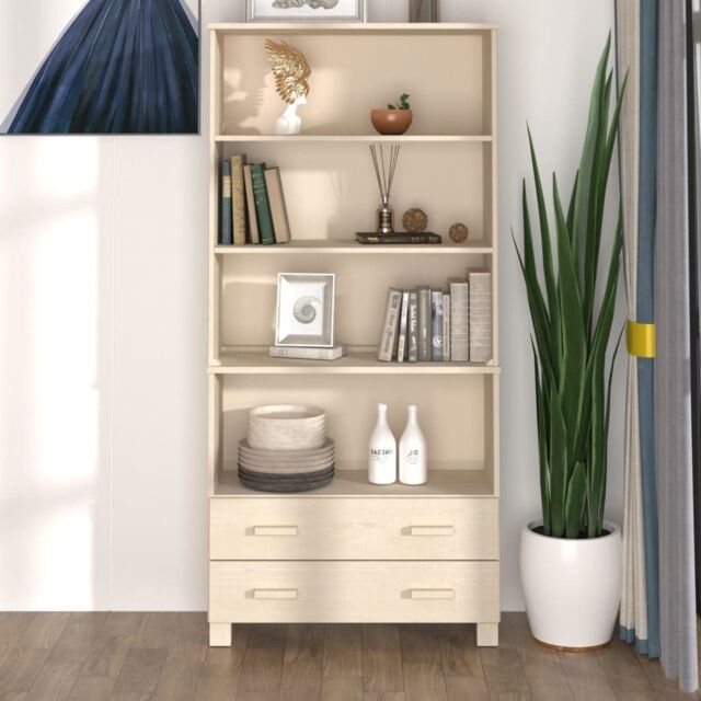 Berkfield Home Highboard HAMAR Solid Wood Pine Honey Brown - image 1