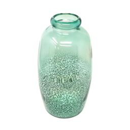 Verano Spanish Ceramics Glass Rimma Clear Home Décor Medium Teardrop Vase (H) 35cm in Teal - thumbnail 2