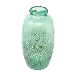 Verano Spanish Ceramics Glass Rimma Clear Home Décor Medium Teardrop Vase (H) 35cm in Teal