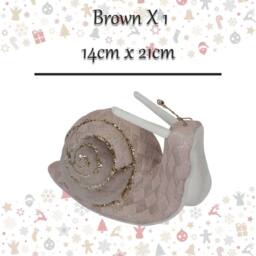VFM e-Store Christmas Velvet Snail Decoration 14cm x 21cm Brown X 1 - Size: 14 cm x 21 cm - thumbnail 2