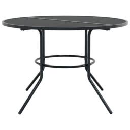 Berkfield Home Stackable Garden Chair Set 7 pcs Anthracite Powder-coated Steel in Black - thumbnail 6