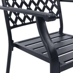 Berkfield Home Stackable Garden Chair Set 7 pcs Anthracite Powder-coated Steel in Black - thumbnail 8