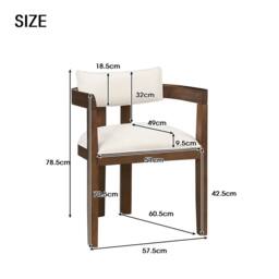 BTM Set of 2/4/6 Solid Wood Dining Chairs Upholstered in textured linen in Brown - Size: 2 Pack - thumbnail 5