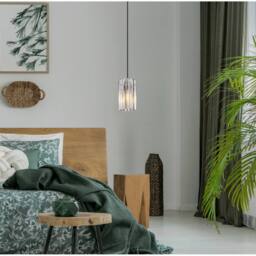 Netlighting Cayden Slim Pendant Ceiling Light Nickel Matt Clear Glass Shade 1x E27 in Grey - thumbnail 5