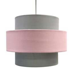 First Choice Lighting Pair of Pink & Grey Two Tier Light Shades - thumbnail 4