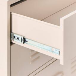 Wyld and Coco Beige Four-Drawer Steel Chest - Industrial Home Office Storage - thumbnail 6