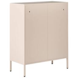 Wyld and Coco Beige Four-Drawer Steel Chest - Industrial Home Office Storage - thumbnail 5