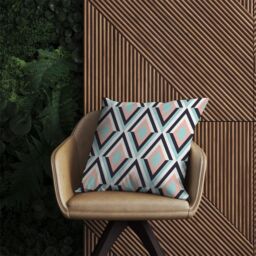 Warren Reed - Designer Zig Zag Abstract Pattern Outdoor Cushion in Blue - Size: 60 cm x 60 cm - thumbnail 2