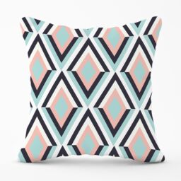 Warren Reed - Designer Zig Zag Abstract Pattern Outdoor Cushion in Blue - Size: 60 cm x 60 cm - thumbnail 1