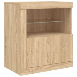 Berkfield Home Sideboard with LED Lights Sonoma Oak 181.5x37x67 cm in Brown - thumbnail 9