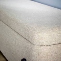 Home Source Storage Ottoman Seat Boucle Velvet Metal Legs Compact Bedroom Storage in Off-White - thumbnail 7