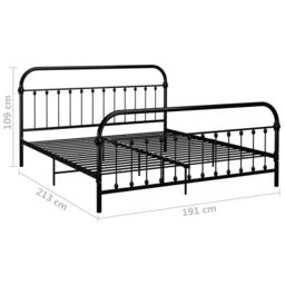 Berkfield Home Bed Frame Black Metal 180x200 cm Super King - thumbnail 6