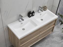 Vente-unique Suspended Bathroom Furniture With Built-In Washbasin - Light Natural in Light Oak - thumbnail 9