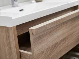 Vente-unique Suspended Bathroom Furniture With Built-In Washbasin - Light Natural in Light Oak - thumbnail 6