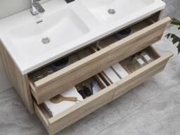 Vente-unique Suspended Bathroom Furniture With Built-In Washbasin - Light Natural in Light Oak - thumbnail 8