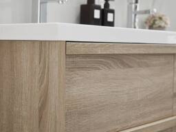 Vente-unique Suspended Bathroom Furniture With Built-In Washbasin - Light Natural in Light Oak - thumbnail 5