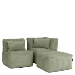 icon 3pcs Noa Bean Bag, 1x Corner, 1x Recliner, 1x Slab, Jumbo Cord in Green - thumbnail 3