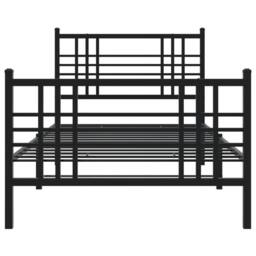 Berkfield Home Metal Bed Frame without Mattress with Footboard Black 90x200cm - Size: 90x200 cm - thumbnail 4