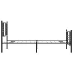 Berkfield Home Metal Bed Frame without Mattress with Footboard Black 90x200cm - Size: 90x200 cm - thumbnail 5