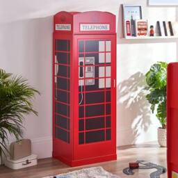 Cheshire Premium Heritage Telephone Box Wardrobe in Red - thumbnail 9