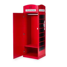 Cheshire Premium Heritage Telephone Box Wardrobe in Red - thumbnail 2