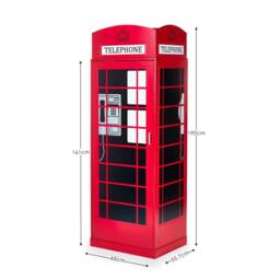 Cheshire Premium Heritage Telephone Box Wardrobe in Red - thumbnail 3