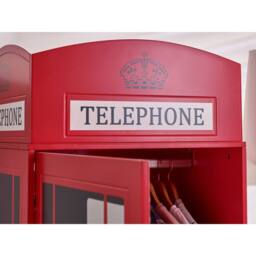 Cheshire Premium Heritage Telephone Box Wardrobe in Red - thumbnail 7