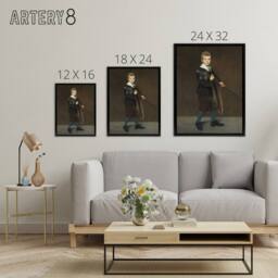 "Artery8 Boy with a Sword Portrait Painting Manet Framed Canvas Wall Art in Brown - Size: W12"" x H16""" - thumbnail 4