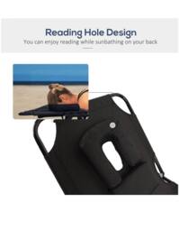 Groundlevel Garden sun lounger with Padded Headrest & Face Hole in Black - thumbnail 4