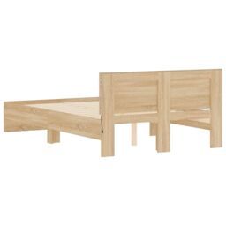 Berkfield Home Bed Frame with Headboard & LED Sonoma Oak 120x190 cm Small Double in Brown - thumbnail 9