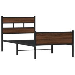 Berkfield Home Bed Frame without Mattress Brown Oak 90x190 cm Single Engineered Wood - thumbnail 3