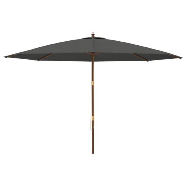 Berkfield Home Durable Garden Parasol with Wooden Pole Anthracite 400x273 cm in Dark Grey - image 1
